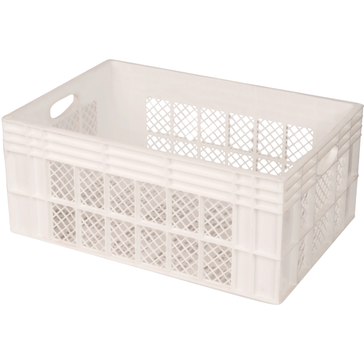 Caja Plástica Ranurada 51 L Blanca - Apilable y Multiuso | Wenel