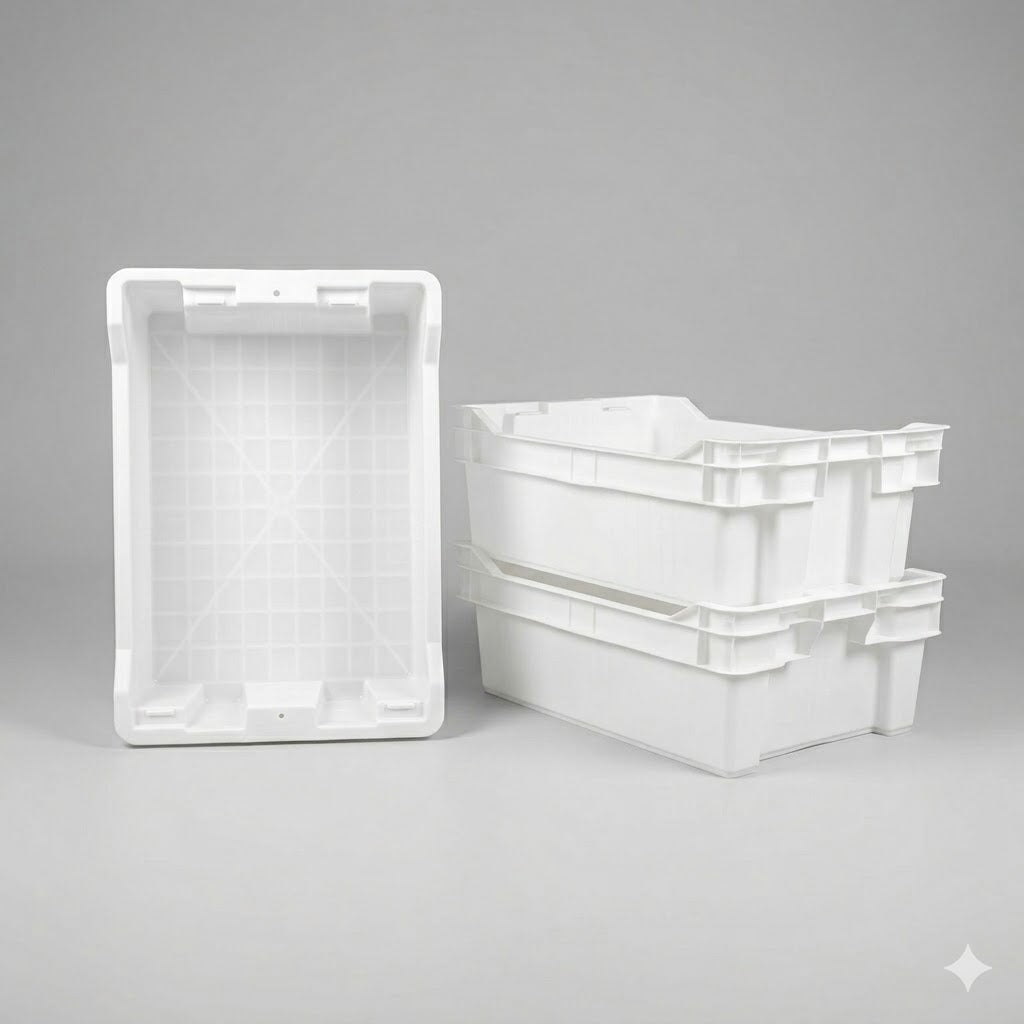 Caja Plástica Anidable y Apilable 46 L - BLANCO