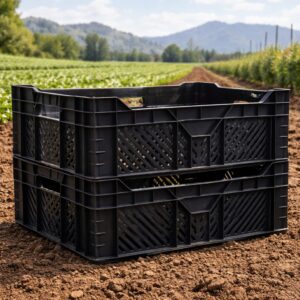 Caja cosechera 3_4 negra PEAD